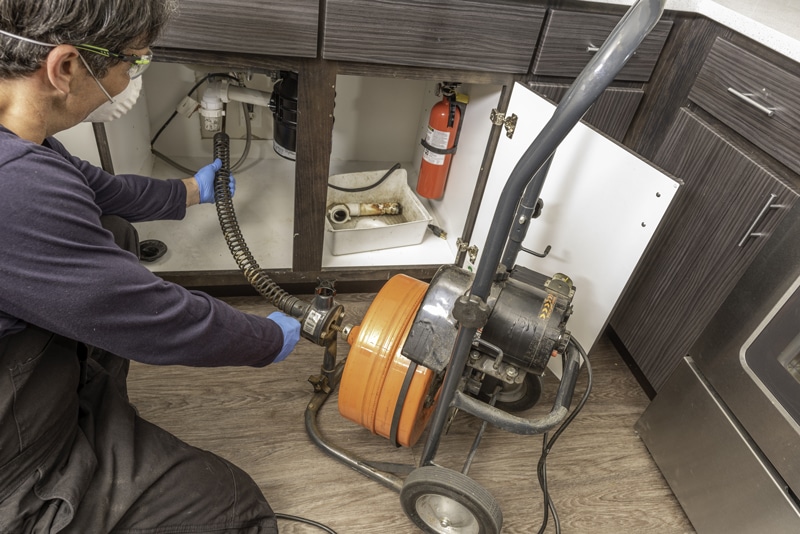 Kitchen Drain Cleaning With The Snake